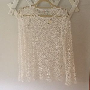 BELLA SKY White Crochet Blouse beach cover up. Swim